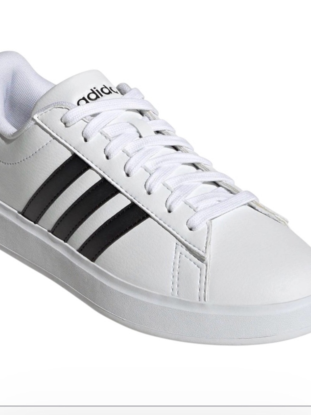 adidas White Sneakers with Black Three-Stripes
